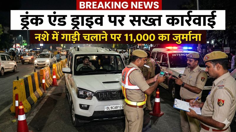 ड्रंक एंड ड्राइव पर जीरो टॉलरेंस: यातायात पुलिस की सख्त कार्रवाई में नशे में धुत चालक पकड़ा गया, कोर्ट ने ठोका ₹11,000 का जुर्माना, RTO को भेजी गई रिपोर्ट