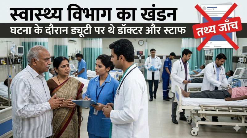 हॉटअटैक मौत मामले में नया मोड़: स्वास्थ्य विभाग ने खबर को बताया भ्रामक—जांच में सामने आया कि घटना के दौरान ड्यूटी पर मौजूद थे डॉक्टर और स्टाफ