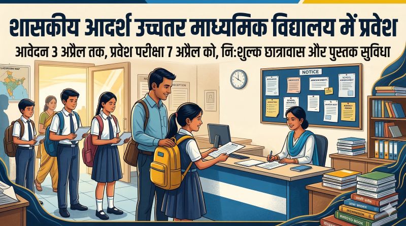 सीबीएसई से सम्बद्ध आदर्श विद्यालय में निःशुल्क छात्रावास, पाठ्यपुस्तक और गणवेश सुविधा सहित प्रवेश परीक्षा का अवसर, इच्छुक छात्र 3 अप्रैल तक आवेदन करें