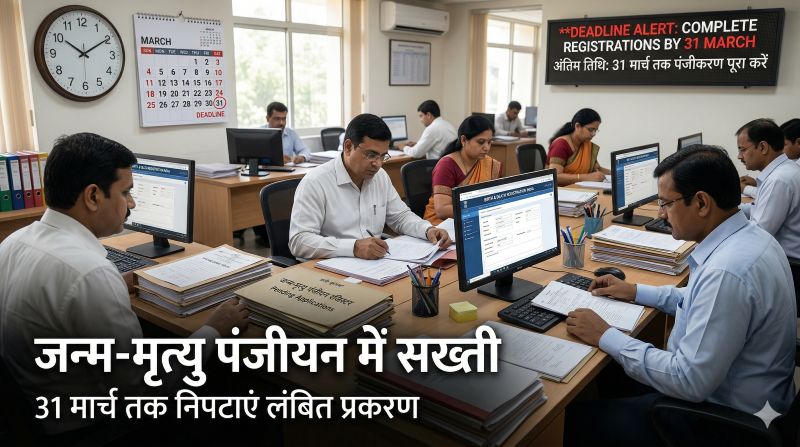 जन्म-मृत्यु पंजीयन में लापरवाही पर प्रशासन सख्त: हड़ताल के दौरान लंबित मामलों को 31 मार्च तक हर हाल में निपटाने के निर्देश—देरी पर नहीं मिलेगी कोई राहत