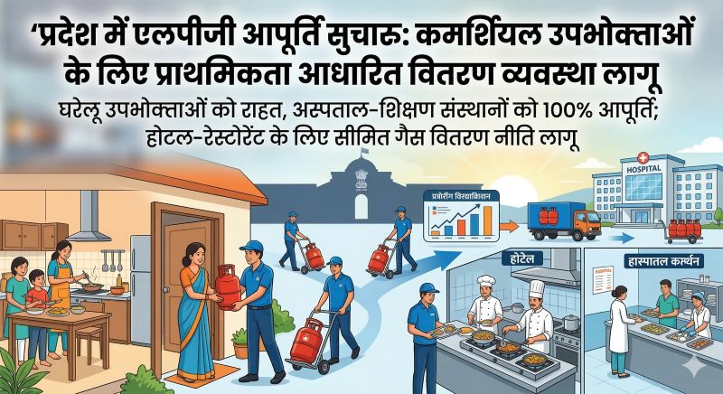 घरेलू उपभोक्ताओं को राहत, कमर्शियल पर नियंत्रण: एलपीजी वितरण में नई नीति लागू, होटल-रेस्टोरेंट को सीमित सप्लाई, जरूरी सेवाओं को प्राथमिकता