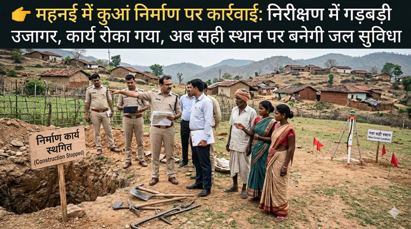 शिकायत पर प्रशासन सख्त: बगीचा के महनई में कुआं निर्माण में अनियमितता उजागर, निरीक्षण के बाद कार्य तत्काल रोका गया, अब सही स्थान पर होगी नई पानी व्यवस्था