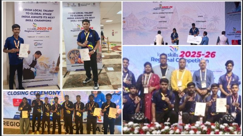 राष्ट्रीय मंच पर छत्तीसगढ़ के हुनर की गूंज: Ministry of Skill Development and Entrepreneurship की IndiaSkills Competition में 1 स्वर्ण, 2 रजत, 5 कांस्य सहित कुल 12 पदक, अब वर्ल्ड स्किल्स की ओर बढ़े कदम