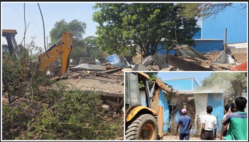 दुर्ग में जिला प्रशासन की बड़ी कार्रवाई: ग्राम समोदा में शासकीय घास भूमि से हटाया गया अवैध कब्जा, जेसीबी चलाकर पक्के निर्माण और टीन शेड दुकान किए गए ध्वस्त