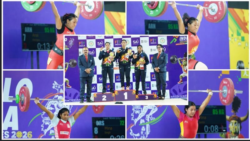 रायपुर में गूंजा बेटियों का दम: अनाई वांग्सू ने 58 किग्रा वर्ग में स्वर्ण पर किया कब्जा, ओडिशा की मिना सांता और मीना सिंह ने जीते रजत और कांस्य पदक