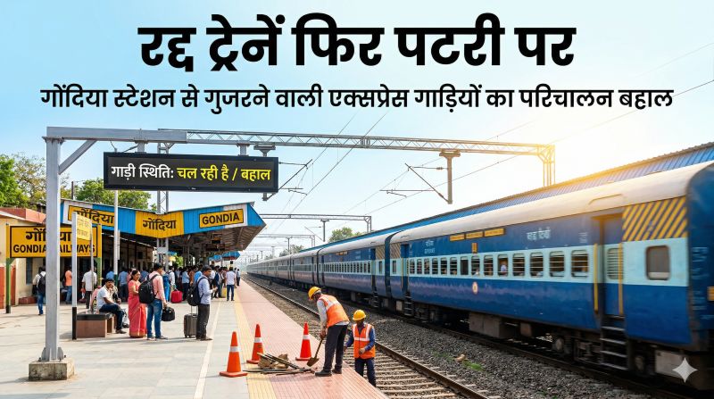 रेलवे ने लिया बड़ा फैसला: गोंदिया में कार्य पूरा होते ही शालीमार-एलटीटी समेत कई एक्सप्रेस ट्रेनों का परिचालन बहाल