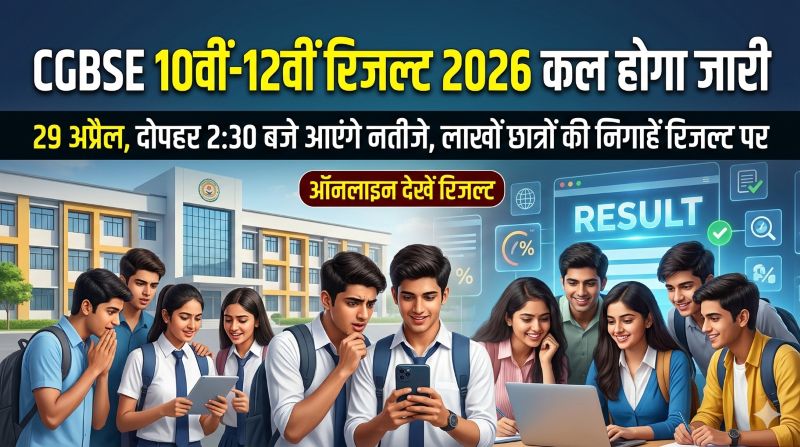 कल आएगा भविष्य का फैसला: CGBSE 10वीं-12वीं परीक्षा परिणाम जारी, छात्र ऑनलाइन वेबसाइट्स पर देख सकेंगे अपना रिजल्ट—उत्सुकता चरम पर