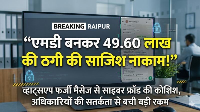 तुरंत आरटीजीएस करो’ का फर्जी आदेश बना जाल! एमडी के नाम पर साइबर ठगों ने रची 49 लाख की ठगी की चाल, समय रहते खुली पोल—हेल्पलाइन 1930 पर पहुंचा मामला