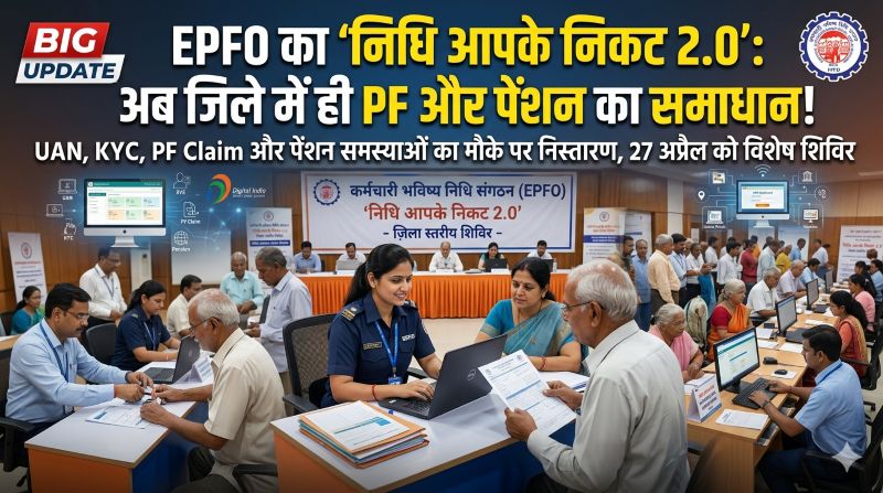 अब नहीं लगाने होंगे दफ्तरों के चक्कर: कर्मचारी भविष्य निधि संगठन का ‘निधि आपके निकट 2.0’ अभियान—PF क्लेम, KYC अपडेट, UAN एक्टिवेशन और पेंशन मामलों का मौके पर निपटारा, सेवा प्रणाली होगी और पारदर्शी