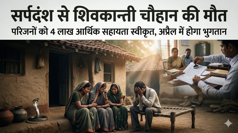 जशपुर : प्राकृतिक आपदा में गई जान, सरकार का सहारा ; सर्पदंश पीड़ित शिवकान्ती चौहान के परिवार को 4 लाख अनुदान मंजूर
