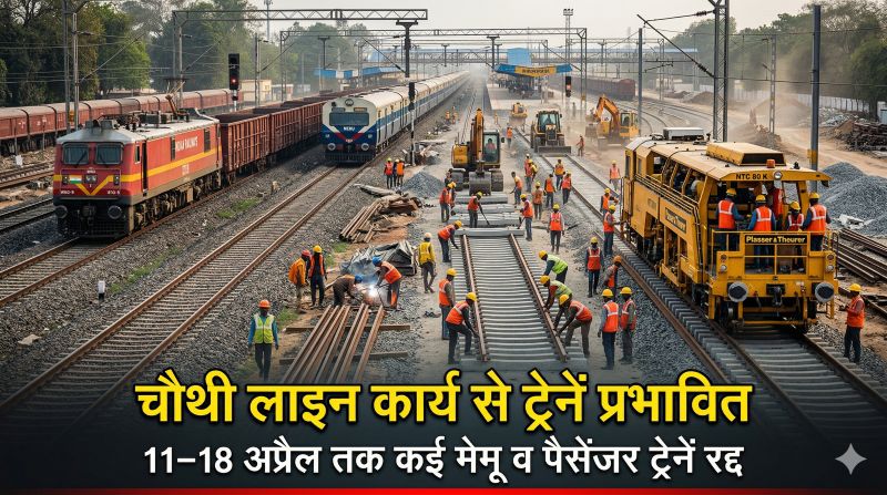 रेलवे का बड़ा इंफ्रास्ट्रक्चर अपग्रेड: अकलतरा यार्ड रिमॉडलिंग के चलते कई मेमू-पैसेंजर ट्रेनें रद्द, चौथी लाइन से बढ़ेगी क्षमता और मिलेगी बेहतर सुविधा