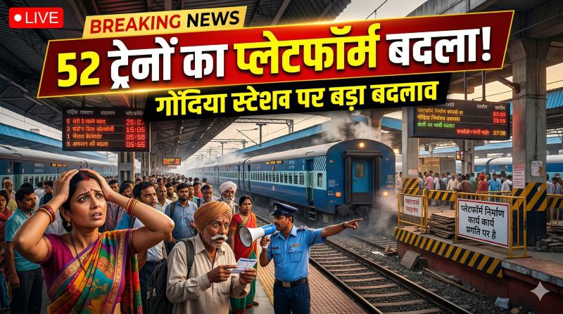 रेल यात्रियों के लिए जरूरी खबर: गोंदिया स्टेशन पर अधोसंरचना कार्य के कारण 52 ट्रेनों का प्लेटफॉर्म बदला, अब 1 और 2 से होगा संचालन