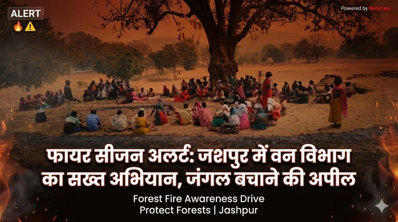 जंगल बचाने की जंग तेज: जशपुर में रात 2 बजे तक आग बुझाने में जुटा वन अमला, ग्रामीणों से सहयोग की अपील—वनाग्नि फैलाने वालों पर वन अधिनियम के तहत सख्त कार्रवाई तय