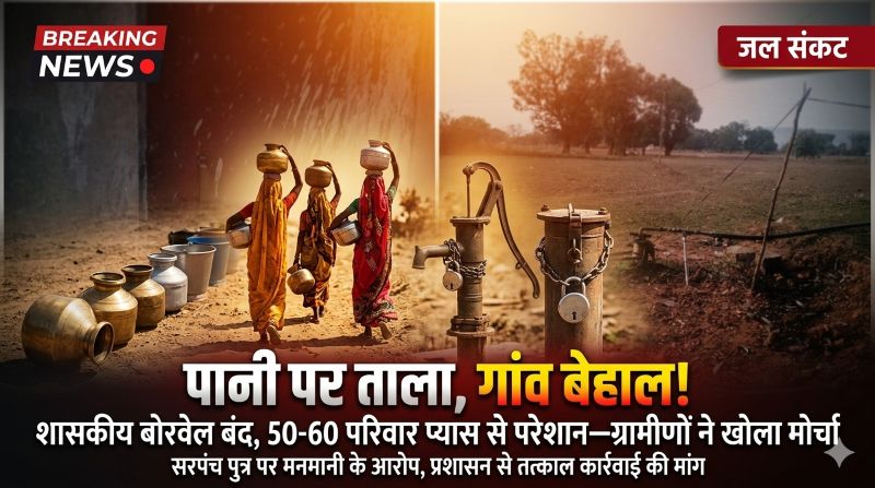 “एक फैसले से सूख गई जीवनरेखा!” सरकारी बोरवेल पर ताला जड़ने का आरोप, कुनकुरी के रायकेरा में जल संकट चरम पर—महिलाएं-बुजुर्ग दूर-दराज भटकने को मजबूर, ग्रामीणों का फूटा गुस्सा, तत्काल कार्रवाई की मांग