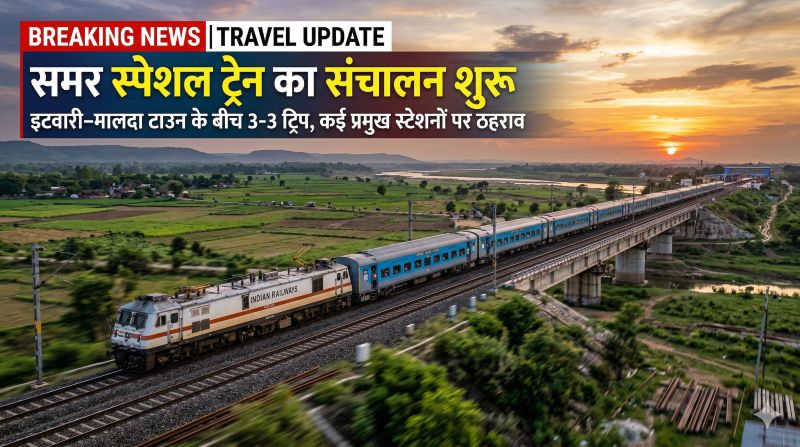 रेलवे का बड़ा कदम: नागपुर मंडल से मालदा टाउन तक समर स्पेशल ट्रेन की शुरुआत, बढ़ती भीड़ को देखते हुए 20 कोच वाली विशेष सेवा शुरू