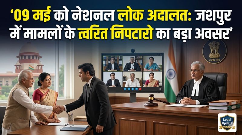 09 मई को नेशनल लोक अदालत: जशपुर में लंबित मामलों के त्वरित निपटारे का सुनहरा मौका—वीडियो कॉन्फ्रेंसिंग बैठक में तैयारियां तेज