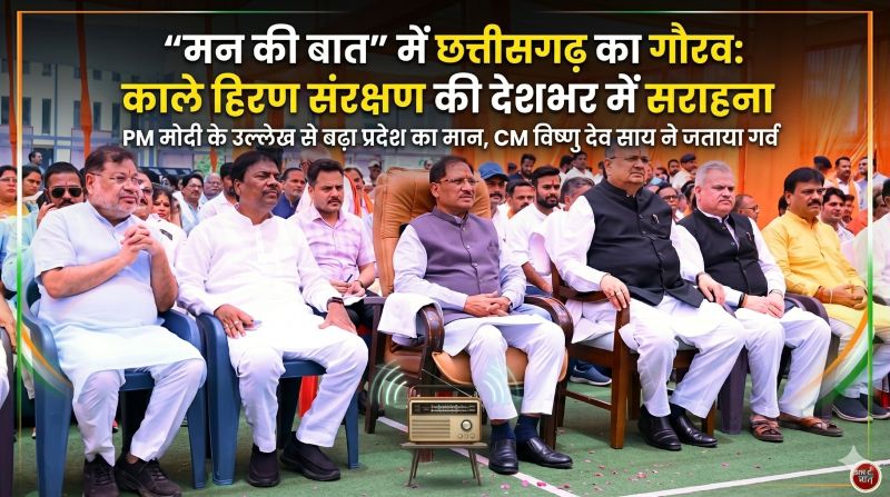 राष्ट्रीय मंच पर चमकी छत्तीसगढ़ की पहचान: “मन की बात” में लगातार जिक्र से बढ़ा जनविश्वास और मनोबल, विष्णु देव साय ने कहा—नवाचार, जनभागीदारी और पर्यावरण संरक्षण में राज्य बन रहा देश के लिए आदर्श मॉडल