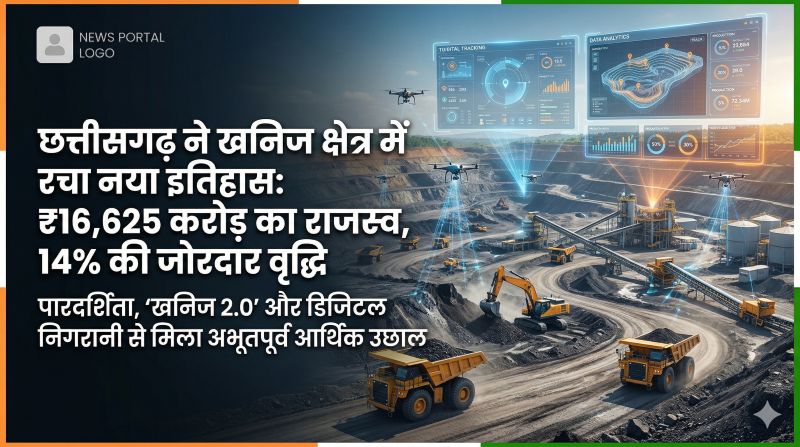 छत्तीसगढ़ ने खनिज क्षेत्र में रचा नया इतिहास: ₹16,625 करोड़ का राजस्व, 14% की जोरदार वृद्धि के साथ पारदर्शिता और ‘खनिज 2.0’ बना गेमचेंजर