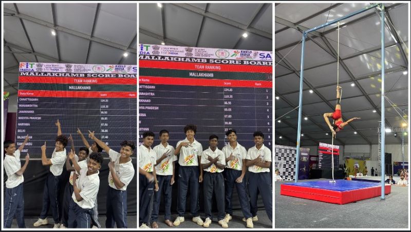 अम्बिकापुर बना मल्लखंभ का रणक्षेत्र, छत्तीसगढ़ की पुरुष टीम ने दिखाया दम—पहले दिन ही कब्जाया स्वर्ण : रोप, पोल और हैंगिंग मल्लखंभ में शानदार प्रदर्शन, 14 राज्यों की कड़ी टक्कर में प्रदेश बना नंबर-1