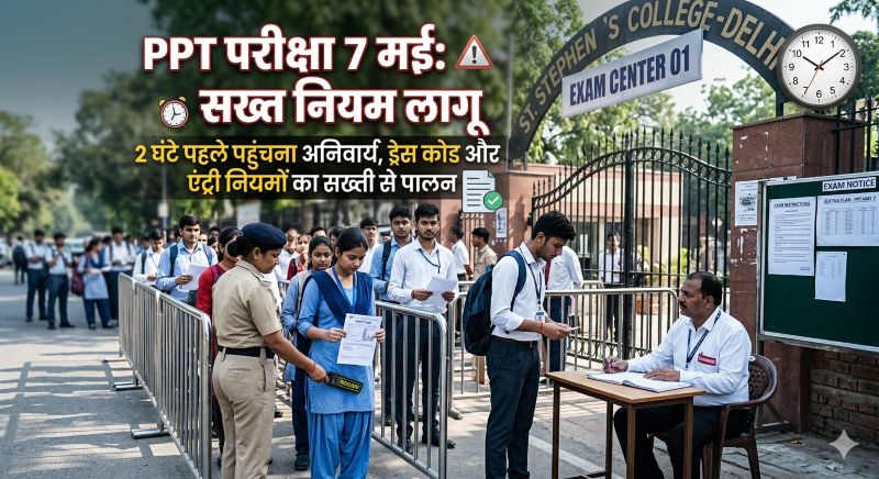 PPT प्रवेश परीक्षा 7 मई को: छत्तीसगढ़ व्यावसायिक परीक्षा मंडल ने जारी किए सख्त दिशा-निर्देश, 2 घंटे पहले पहुंचना अनिवार्य, नियम तोड़ने पर सीधी कार्रवाई