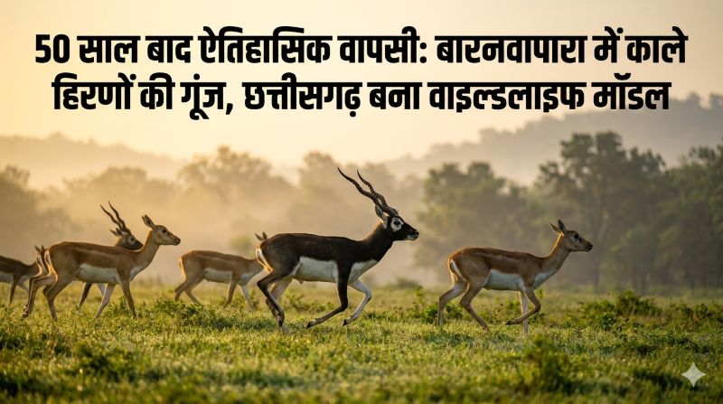‘मन की बात’ से गूंजा बारनवापारा: 50 साल बाद काले हिरणों की ऐतिहासिक वापसी, छत्तीसगढ़ बना देश का नया वाइल्डलाइफ मॉडल