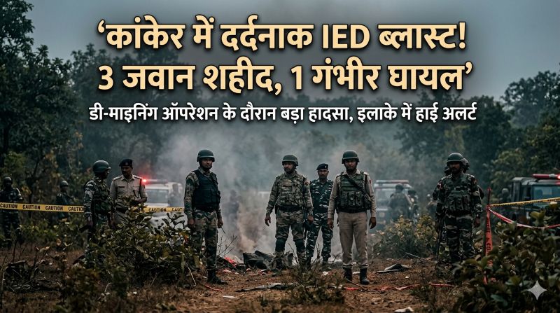 नक्सल क्षेत्र में फिर गूंजा विस्फोट! IED निष्क्रिय करते वक्त धमाका—DRG के 3 वीर जवान शहीद, एक जिंदगी और मौत से जूझ रहा