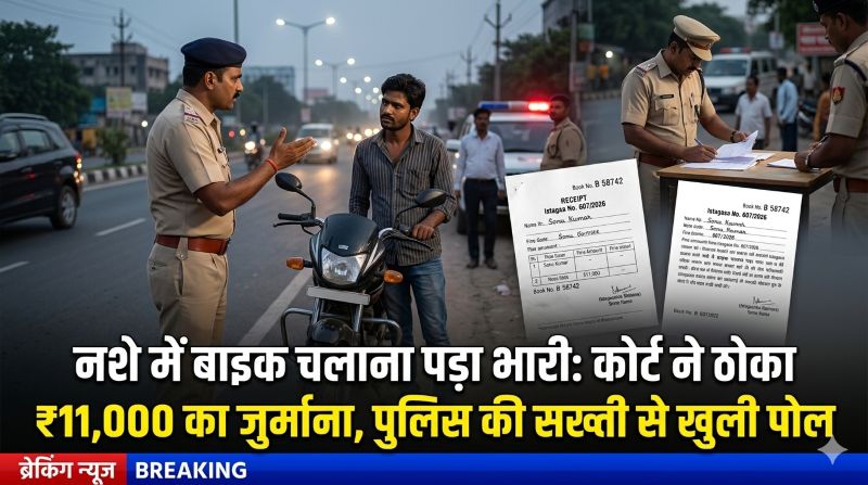 कानून से नहीं बच पाया लापरवाह चालक: शराब के नशे में वाहन चलाने पर कोर्ट ने ठोका ₹11,000 का अर्थदंड, पुलिस की सतर्क कार्रवाई से खुली पोल