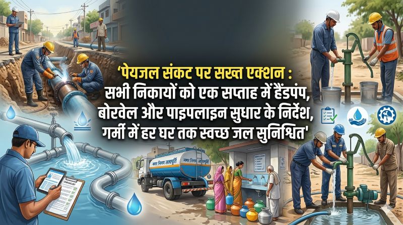 गर्मी से पहले पेयजल व्यवस्था दुरुस्त करने की बड़ी पहल : उप मुख्यमंत्री अरुण साव के निर्देश पर निकायों में जल संकट निवारण की कवायद तेज, पाइपलाइन सुधार, क्लोरीनेशन और पशुधन जल व्यवस्था तक कड़े निर्देश जारी