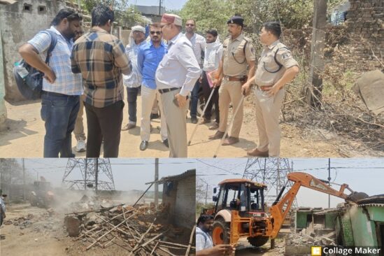 नाबालिग से दुष्कर्म मामले में सख्ती : पुलिस-निगम की संयुक्त कार्रवाई में दुष्कर्म आरोपी के अवैध मकान पर चला बुलडोजर, आरोपी का अवैध घर ध्वस्त.