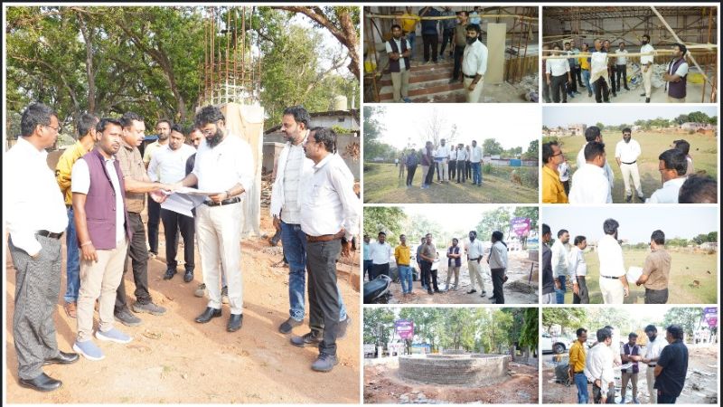 शहर विकास कार्यों में तेजी लाने मैदान में उतरे कलेक्टर : 60 लाख के जुदेव चौक सौंदर्यीकरण से लेकर 11 करोड़ के नालंदा परिसर तक लिया जायजा