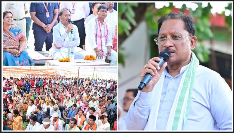 सुशासन तिहार में मुख्यमंत्री की जनचौपाल बनी आकर्षण का केंद्र: कमरौद में ग्रामीणों के बीच बैठे विष्णु देव साय, समस्याएं सुनीं, योजनाओं का फीडबैक लिया, बच्चों संग सेल्फी और विकास घोषणाओं से जीता लोगों का दिल