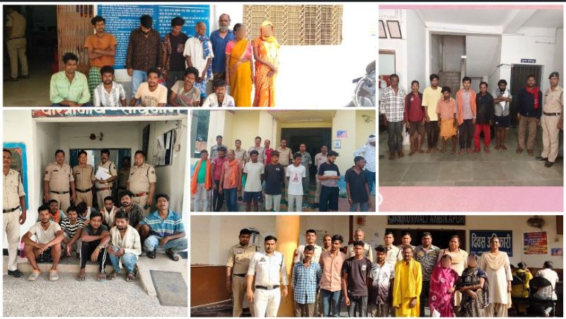 सरगुजा पुलिस का बड़ा ऑपरेशन : जिलेभर में ताबड़तोड़ कार्रवाई कर 57 स्थाई और 20 गिरफ्तारी वारंट तामील, वर्षों से फरार आरोपी पहुंचे सलाखों के पीछे