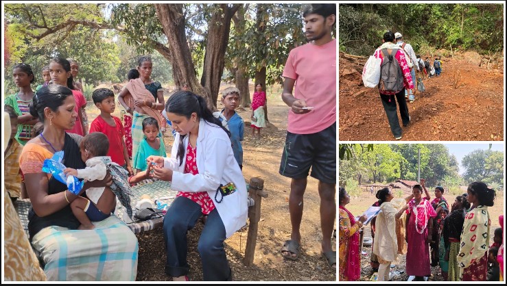 मुख्यमंत्री स्वस्थ बस्तर अभियान : 13 किलोमीटर पैदल चलकर स्वास्थ्य टीम पहुंची बड़ेपल्ली, 227 ग्रामीणों की जांच