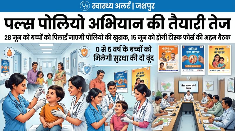 जशपुर में पल्स पोलियो अभियान की तैयारी तेज: 15 जून को कलेक्टर की अध्यक्षता में होगी जिला टास्क फोर्स समिति की अहम बैठक