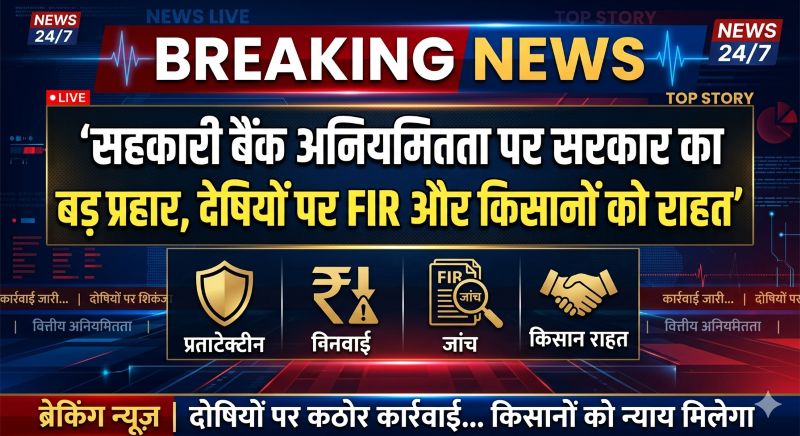 सहकारी बैंक घोटाले पर सरकार का बड़ा वार: अनियमितताओं पर FIR, दोषियों पर शिकंजा, किसानों को मिली तत्काल राहत