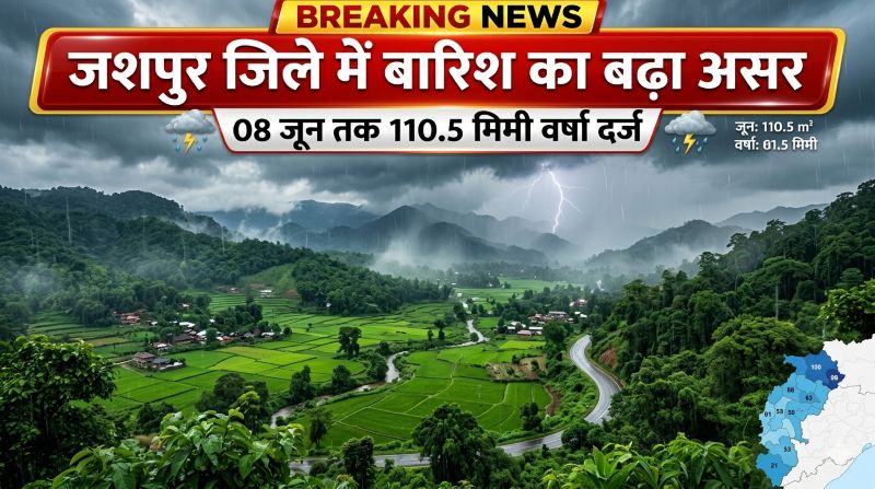 मेघों की मेहरबानी से तर हुआ जशपुर: सामान्य वर्षा के आंकड़े के करीब पहुंचा जिला, कुनकुरी सहित कई इलाकों में झमाझम बारिश
