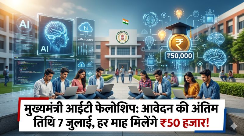 युवाओं के लिए बड़ी खुशखबरी: मुख्यमंत्री आईटी फेलोशिप के आवेदन 7 जुलाई तक बढ़े, हर माह मिलेंगे ₹50 हजार