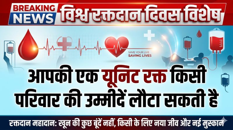 विश्व रक्तदान दिवस विशेष: आपकी एक यूनिट रक्त किसी परिवार की उम्मीदें लौटा सकती है, ‘रक्तदान महादान’ बनकर हर साल बचा रहा हजारों अनमोल जिंदगियां