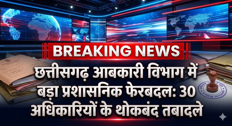 रायपुर से बस्तर तक आबकारी तंत्र में भारी फेरबदल, सख्त निर्देशों के साथ अधिकारियों को नई जिम्मेदारी—राजस्व व्यवस्था कसी जाएगी और मजबूत