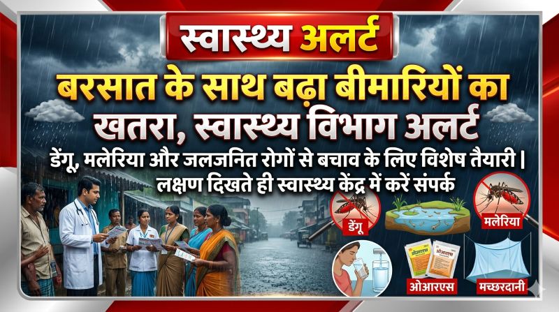 डेंगू, मलेरिया और दस्त से बचने के लिए सतर्क रहें: स्वास्थ्य विभाग ने जारी की एडवाइजरी, जिलेभर में जन-जागरूकता अभियान तेज, स्वच्छ पानी और साफ-सफाई पर दिया जोर