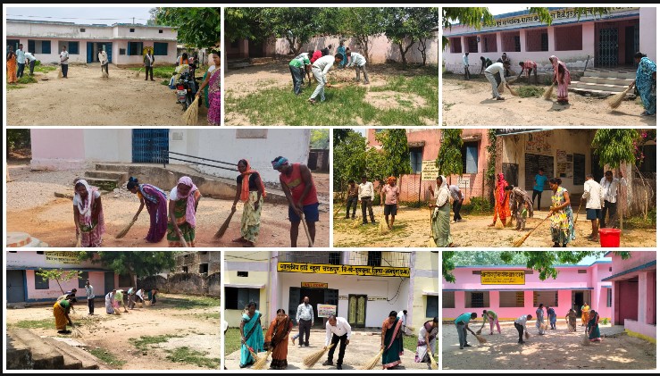 स्कूल खुलने से पहले जशपुर में स्वच्छता का महाअभियान, पालक-शिक्षक और कर्मचारियों ने श्रमदान कर विद्यालयों को दिया नया स्वरूप