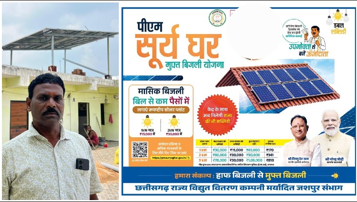 सौर ऊर्जा अपनाएं, बिजली बिल बचाएं: जशपुर में पीएम सूर्यघर योजना का लाभ लेने की अपील