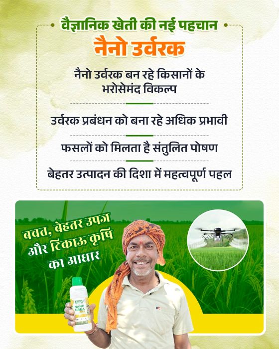 कृषि में तकनीकी बदलाव की नई तस्वीर: नैनो उर्वरक बना किसानों की पसंद, आधुनिक खेती से समृद्धि और बेहतर उत्पादन का मार्ग प्रशस्त
