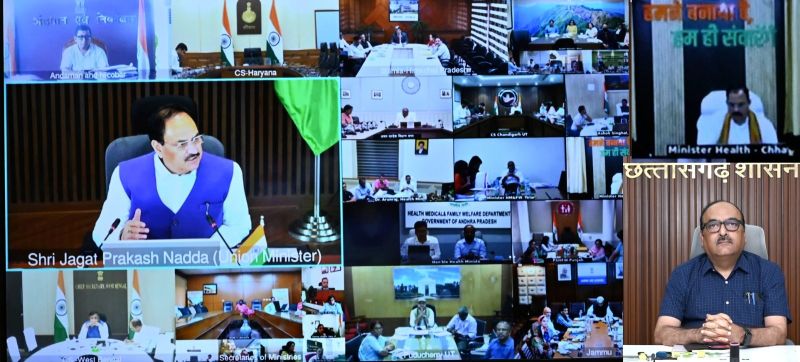 टीबी मुक्त भारत अभियान को लेकर केन्द्रीय स्वास्थ्य मंत्री जे.पी. नड्डा ने राज्यों के स्वास्थ्य मंत्रियों एवं मुख्य सचिवों से की चर्चा