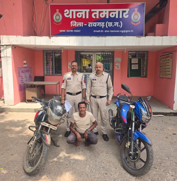 उठाईगिरी का खुलासा : तमनार बैंक के बाहर डिक्की तोड़कर उड़ाए थे दो लाख, रायगढ़ पुलिस ने सात दिन में सुलझाया मामला, जशपुर से दबोचा गया शातिर आरोपी, दो बाइक और औजार बरामद, गिरफ्तार कर न्यायालय में किया गया प्रस्तुत.