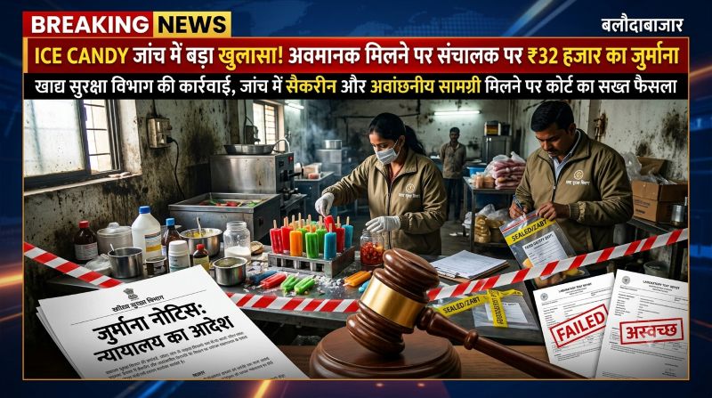 खाने में ज़हर पर प्रशासन का बड़ा एक्शन! आईस कैण्डी में मिला प्रतिबंधित सैकरीन, कोर्ट ने संचालक पर ठोका ₹32 हजार का जुर्माना, कई होटल-रेस्टोरेंट भी जांच के घेरे में