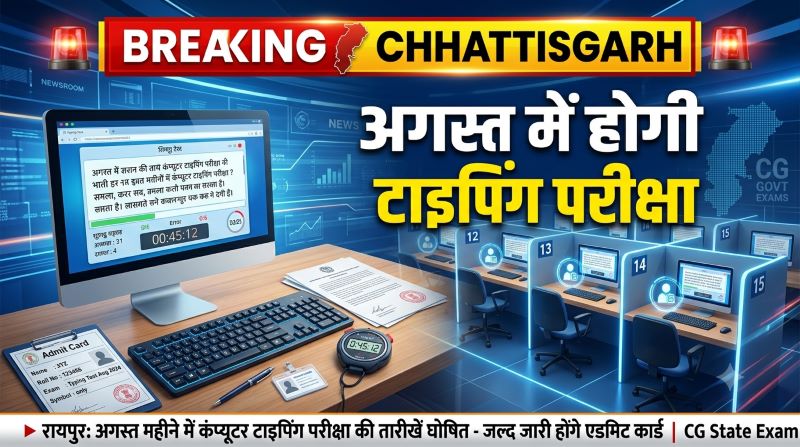 टाइपिंग परीक्षा की तारीखें जारी, अगस्त में विभिन्न तिथियों पर होगी परीक्षा, अभ्यर्थी रखें ये जरूरी दस्तावेज