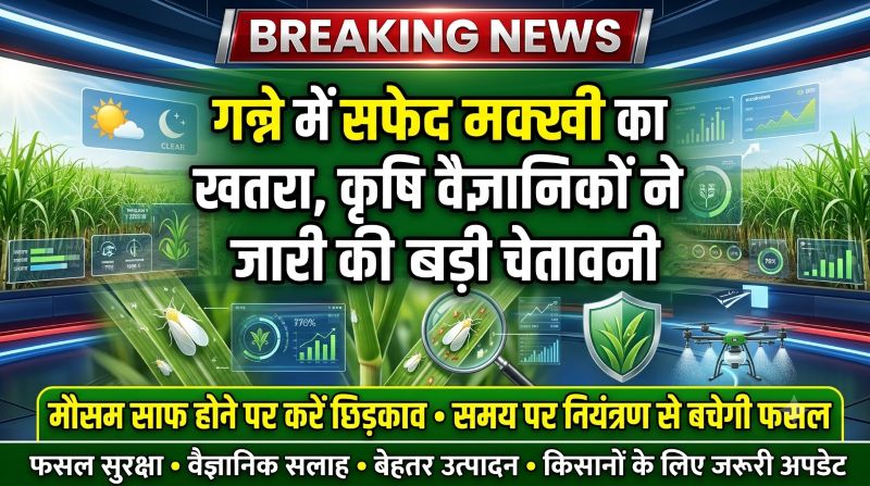 सावधान गन्ना उत्पादक! सफेद मक्खी का बढ़ा खतरा, मौसम साफ होते ही करें यह जरूरी छिड़काव, वरना हो सकता है भारी नुकसान