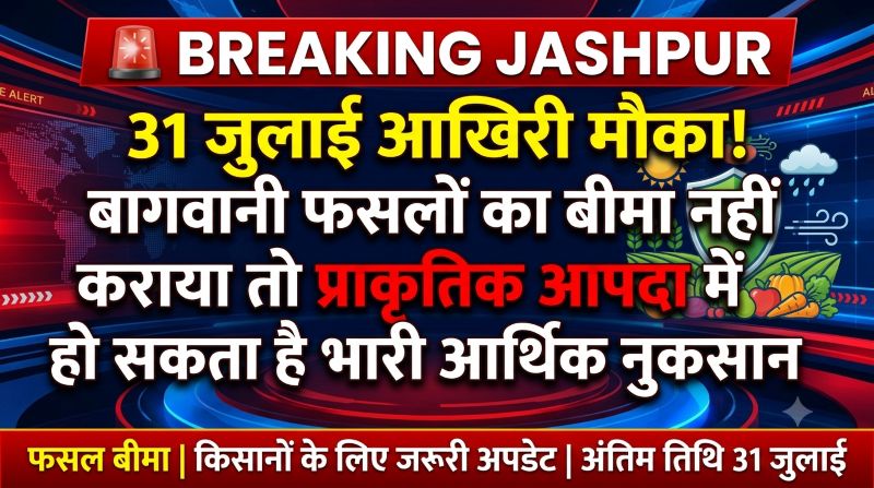 किसानों के लिए बड़ी चेतावनी! सिर्फ 31 जुलाई तक मिलेगा फसल बीमा का लाभ, चूक गए तो नुकसान की भरपाई मुश्किल