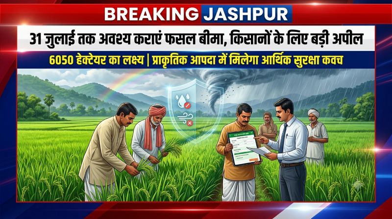 जशपुर में गांव-गांव चलेगा फसल बीमा अभियान, 6050 हेक्टेयर का लक्ष्य तय, 31 जुलाई तक किसानों से योजना से जुड़ने की अपील